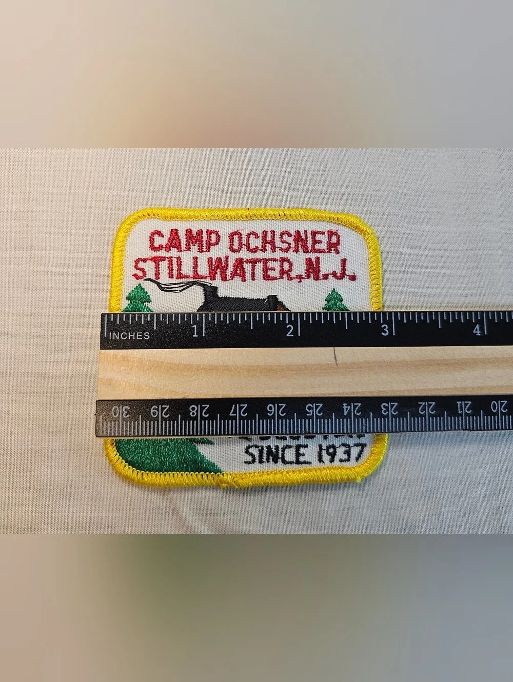 Camp Ochsner Stillwater N.J. Embroidered Patch - Yellow/Green/Black
